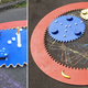 Illustration for article titled Guy Builds Giant Spirograph, Takes Chalk Art To the Next Level